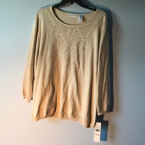 Gold sweater Alfred Dunner 2x